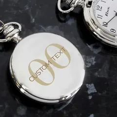 Personalised Birthday Big Age Pocket Fob Watch, Custom Engraved Pocket Watch thumbnail 2