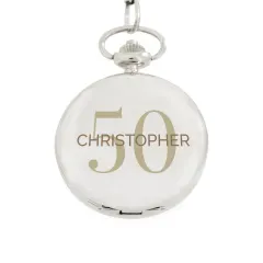 Personalised Birthday Big Age Pocket Fob Watch, Custom Engraved Pocket Watch thumbnail 3