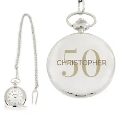 Personalised Birthday Big Age Pocket Fob Watch, Custom Engraved Pocket Watch thumbnail 4