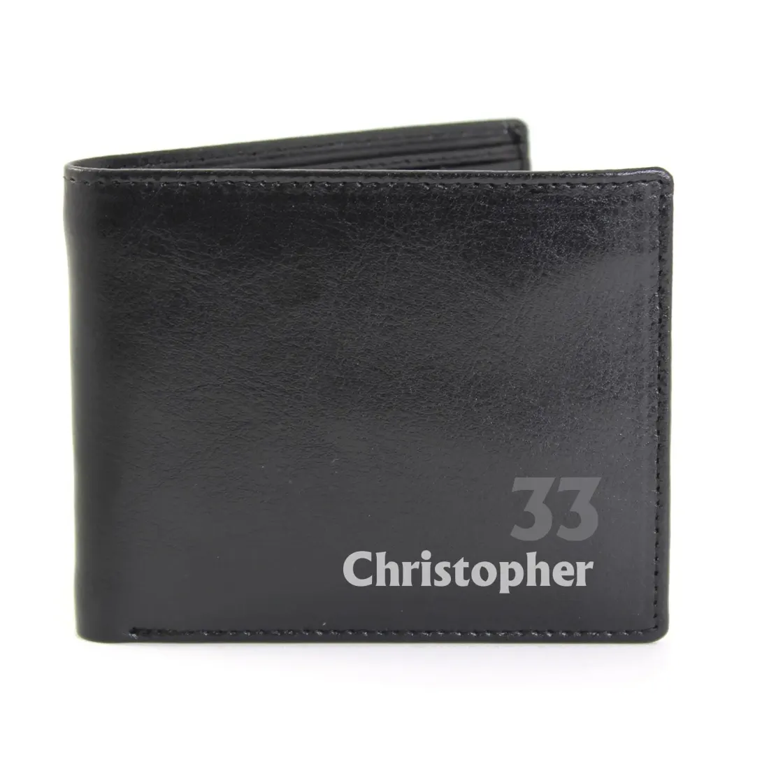 Personalized Birthday Leather Wallet, Custom Name and Age Gift — photo 3