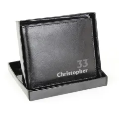 Personalized Birthday Leather Wallet, Custom Name and Age Gift thumbnail 5