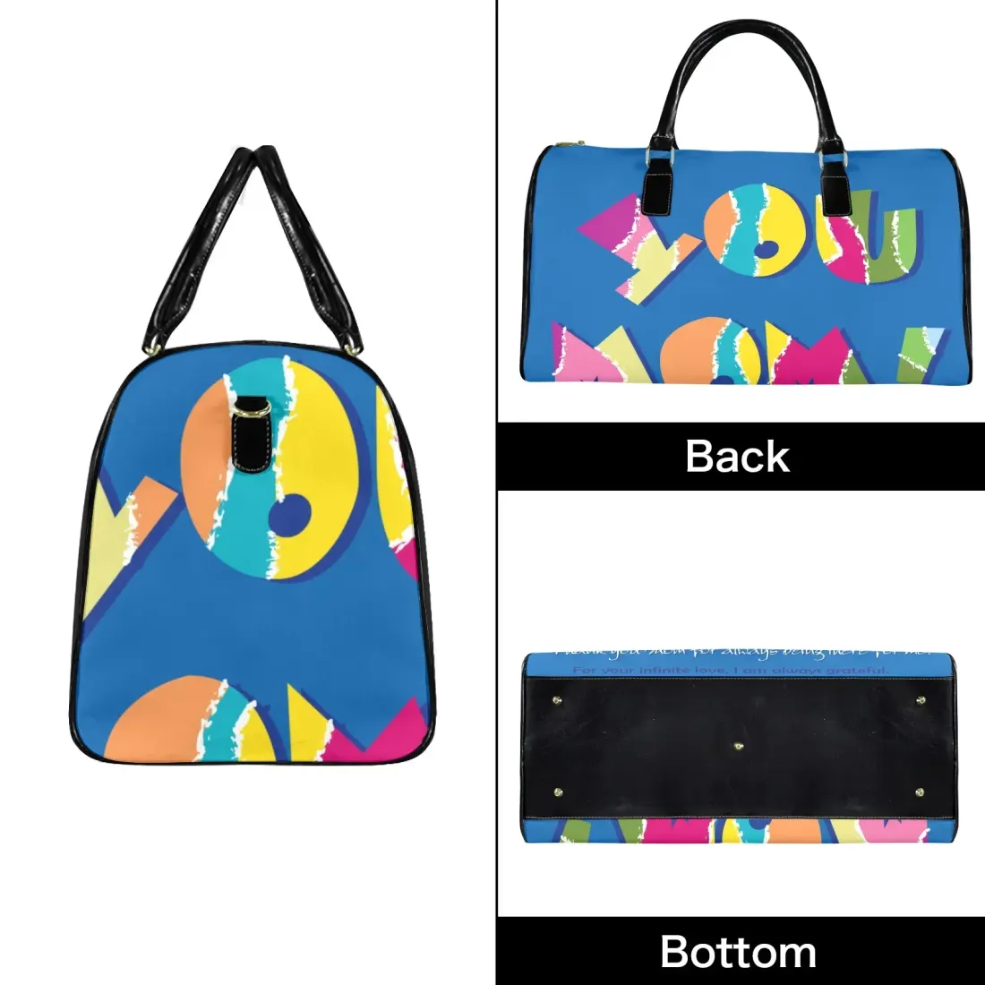 Custom Travel Bag-Large (Black Short Patch) (Model 1737) — photo 4