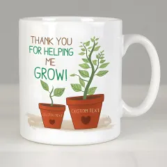 Personalized Grow Mug for Teachers, Custom Plant Pot Thank You Gift for Dad thumbnail 2