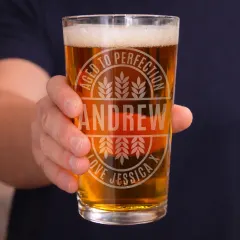 Custom Engraved Pint Glass, Personalized Beer Mug, Brewery Style Gift, Fathers Day Gift thumbnail 4
