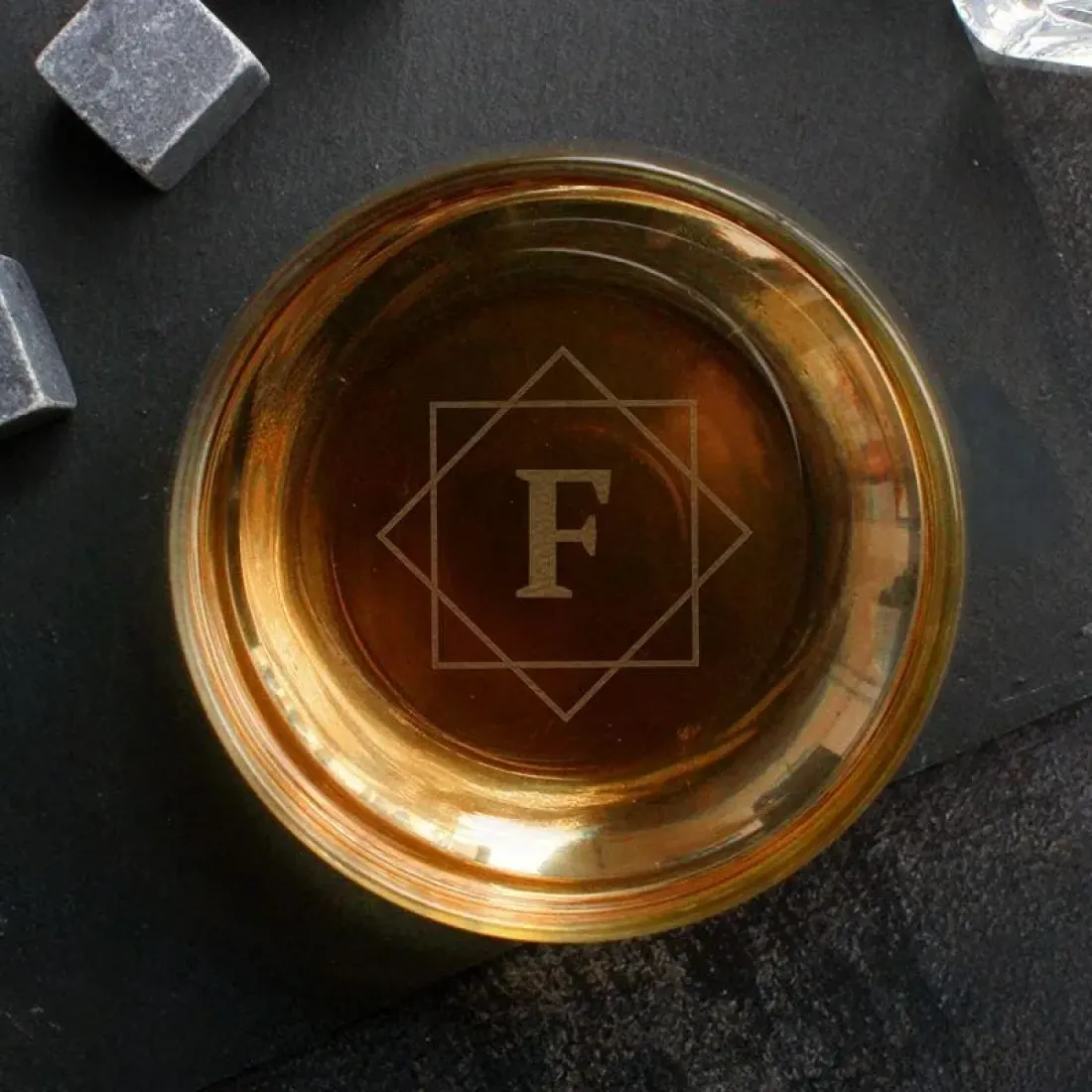 Custom Etched Tumbler, Personalized Whiskey Drinkware, Engraved Initials Glass (Gift Box Included) — photo 4
