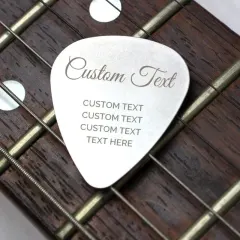Custom Engraved Sterling Silver Extra Large Guitar Pick Plectrum thumbnail 3