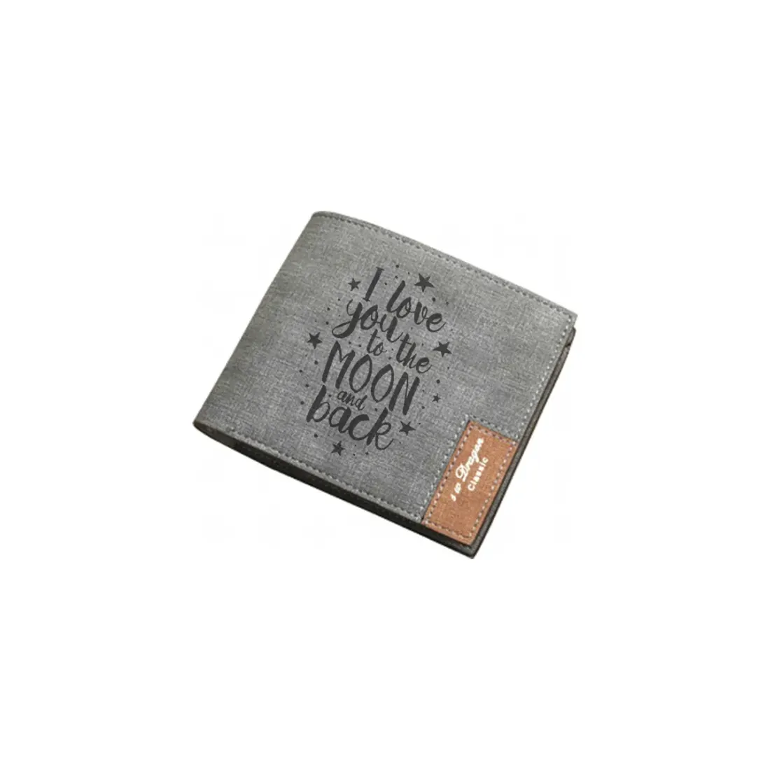 Men's Personalized Photo Engraved Wallet(Grey)(Model1712)