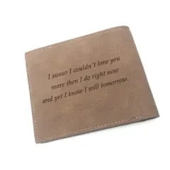 Men's Personalized Photo Engraved Wallet(Brown)(Model1712) thumbnail 2