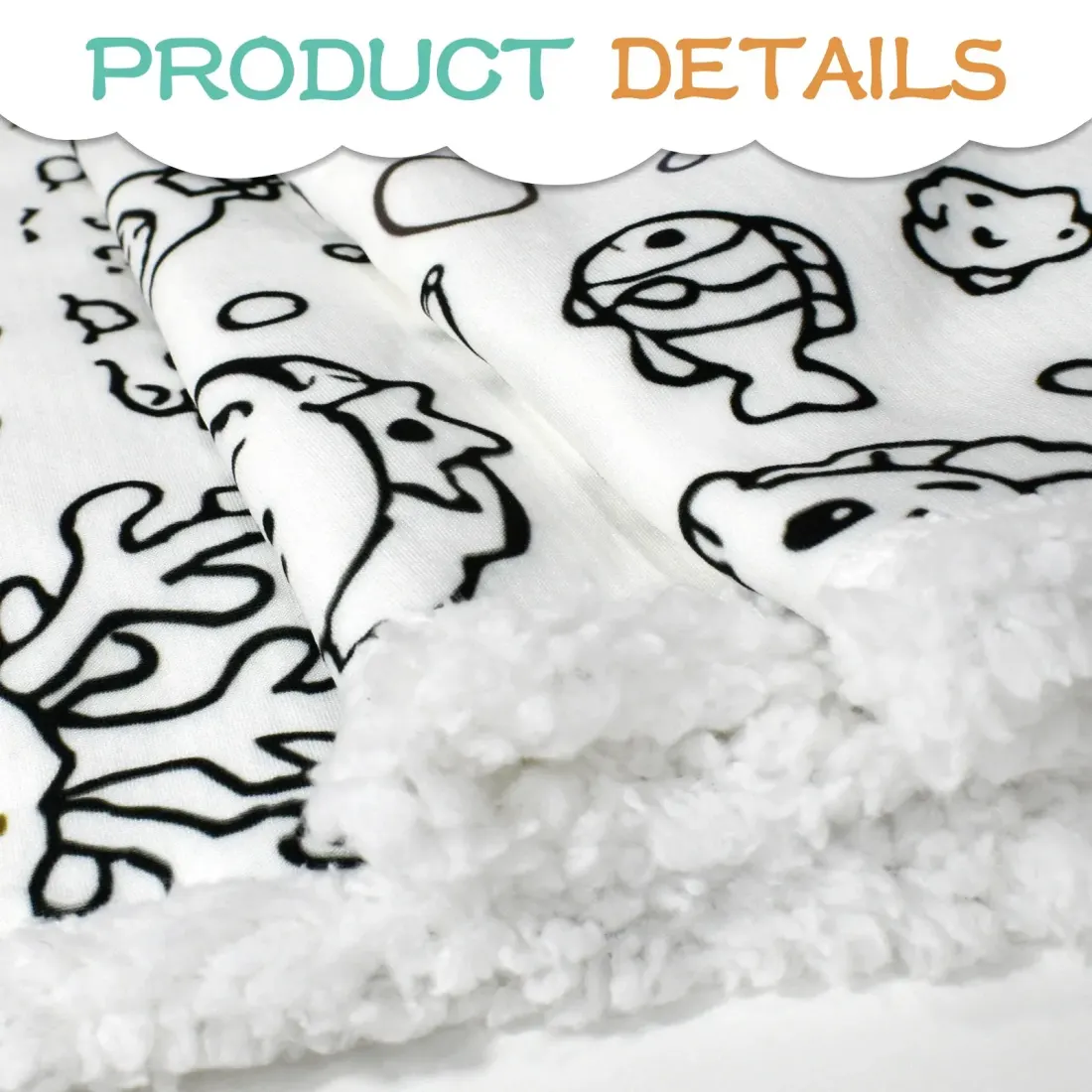 Custom Doodle Coloring Blanket with 24-Color Markers — photo 5