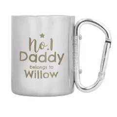 No 1 Daddy Carabiner Mug, Custom Stainless Steel Camping Cup, Personalised Gift from Daughter thumbnail 6