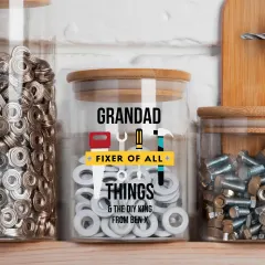 Personalised Fixer of All Things Jar, Custom Dad Grandad Storage, DIY Enthusiast Gift thumbnail 4