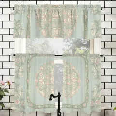 Polyester Peach Skin Curtain Set thumbnail 1