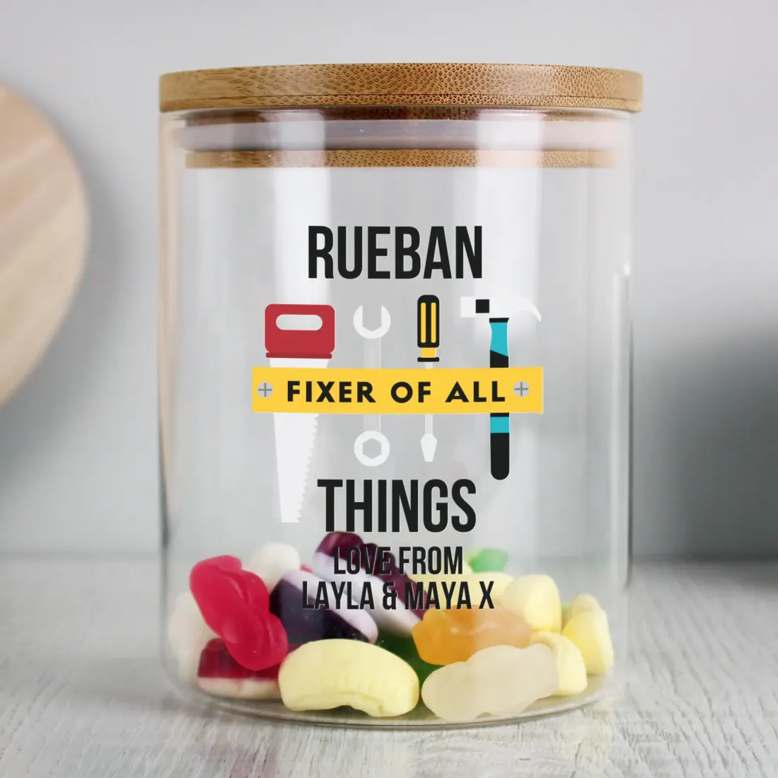 Personalised Fixer of All Things Jar, Custom Dad Grandad Storage, DIY Enthusiast Gift — photo 5