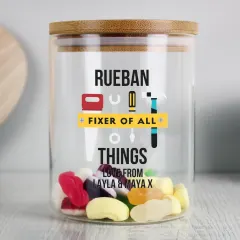 Personalised Fixer of All Things Jar, Custom Dad Grandad Storage, DIY Enthusiast Gift thumbnail 5