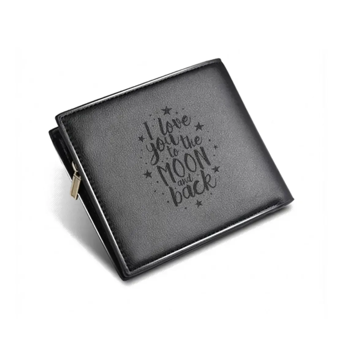 Men's Photo Engraved Bifold Wallet(Black)(Model1713) — photo 2
