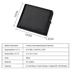 Men's Photo Engraved Bifold Wallet(Black)(Model1713) thumbnail 3