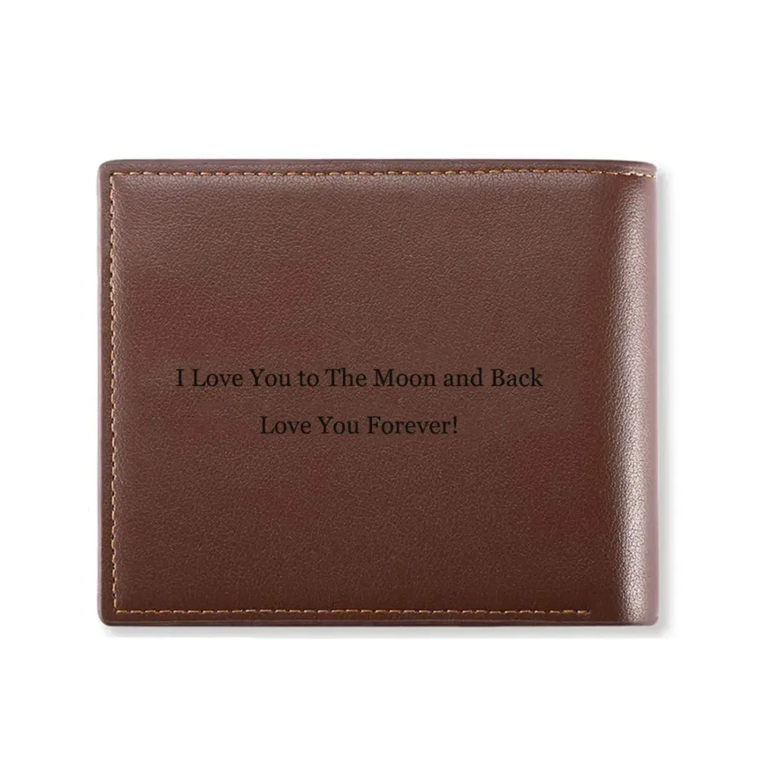 Men's Photo Engraved Bifold Wallet(Coffee)(Model1713) — photo 3