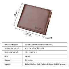 Men's Photo Engraved Bifold Wallet(Coffee)(Model1713) thumbnail 5