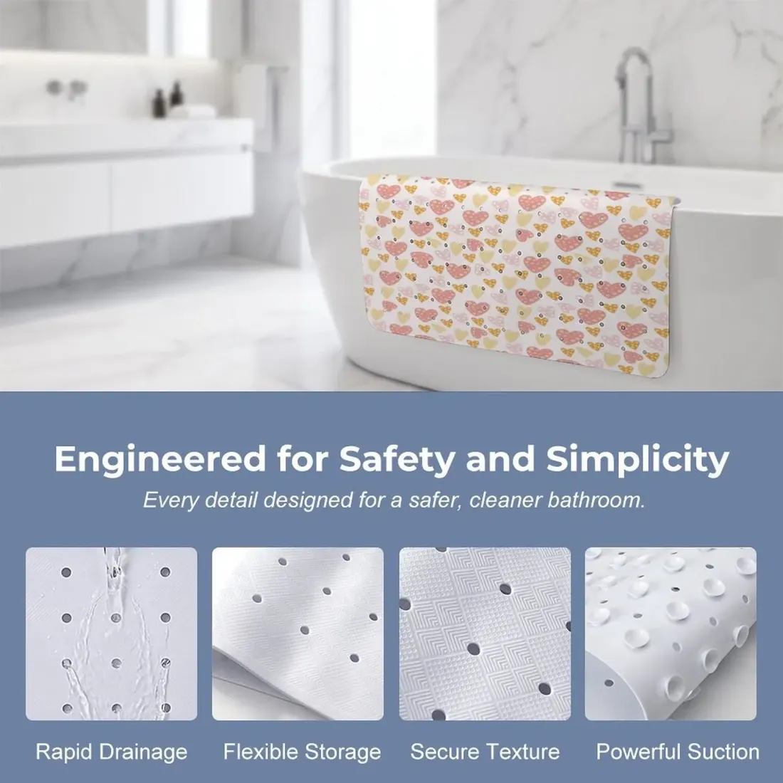Bathroom Suction Cup Anti-slip Mat 70 x 40cm — photo 6