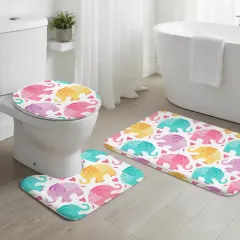 3-Piece Bathroom Rug Set 80 x 50cm thumbnail 1