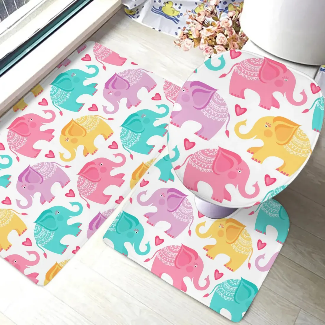 3-Piece Bathroom Rug Set 80 x 50cm — photo 2