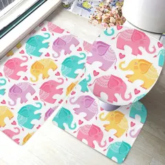 3-Piece Bathroom Rug Set 80 x 50cm thumbnail 2