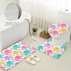 3-Piece Bathroom Rug Set 80 x 50cm thumbnail 3