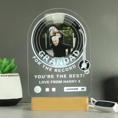 Daddy Photo LED Plaque, Custom Engraved Keepsake Gift, Personalized Light Up Display thumbnail 1