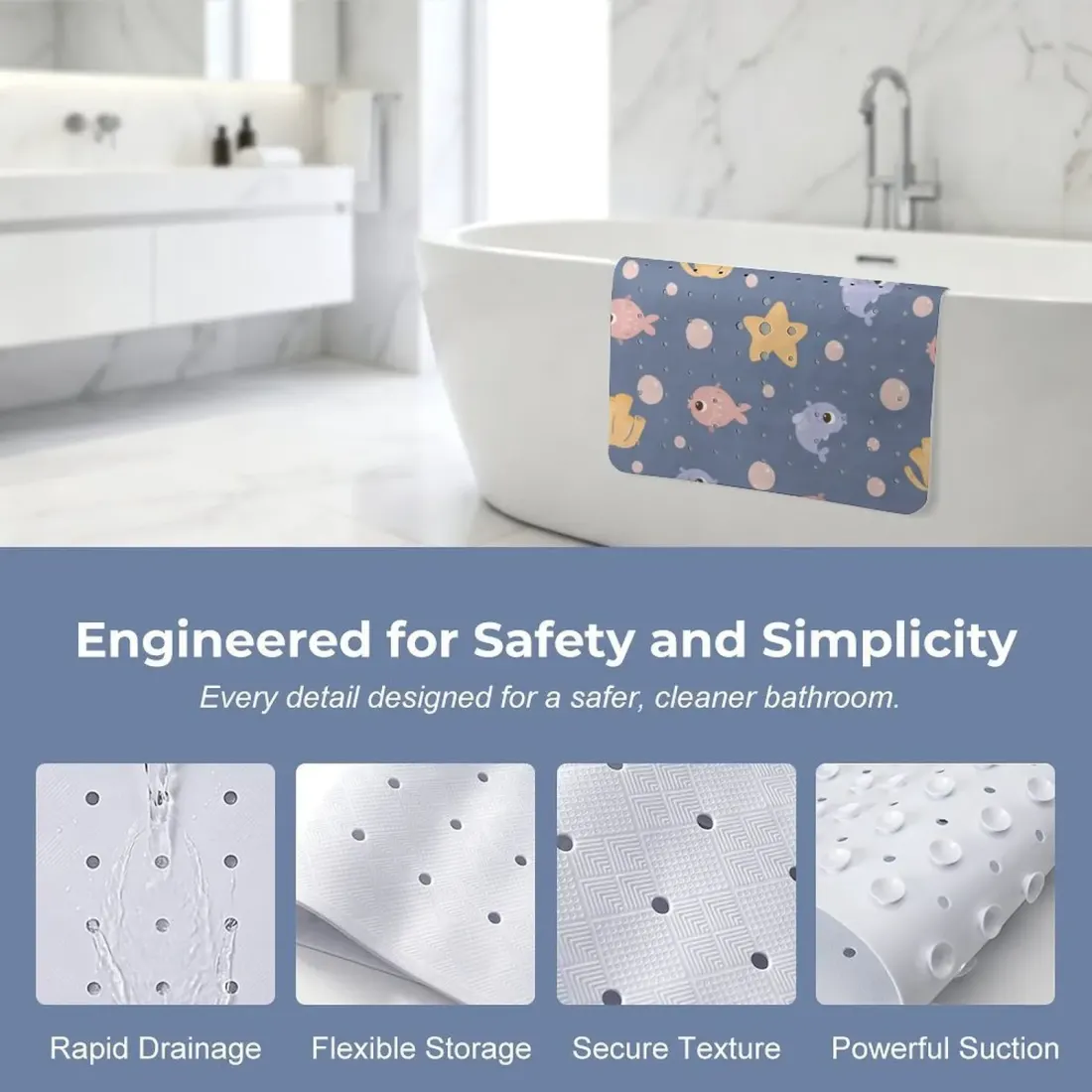 Bathroom Suction Cup Anti-slip Mat 54 x 53cm — photo 6