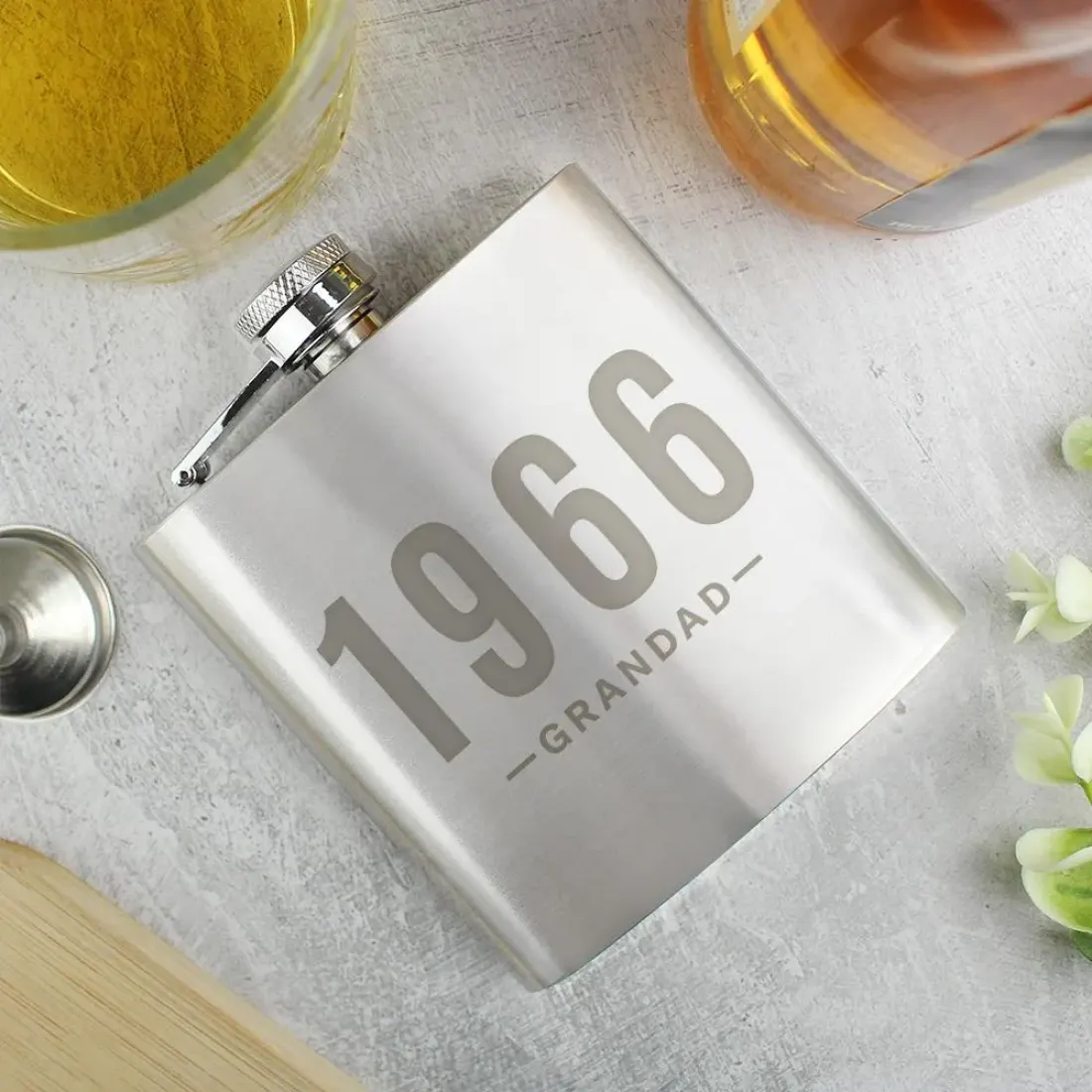Personalised Stainless Steel Hip Flask, Custom Monogram Whisky Flask for Men, Groomsmen Gift
