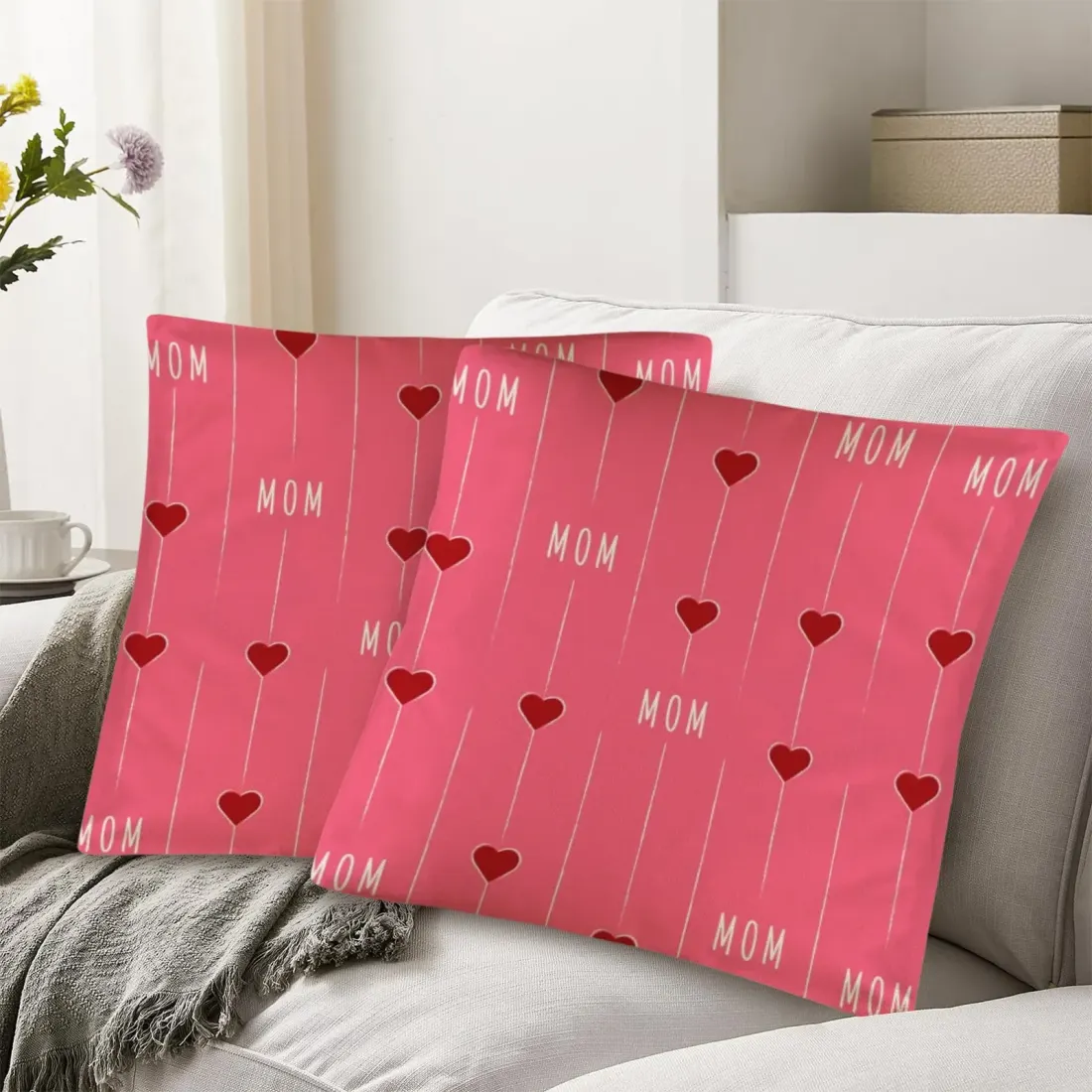 Linen Pillow Case 18" x 18" ( One Side & Pack of 2 ) — photo 2