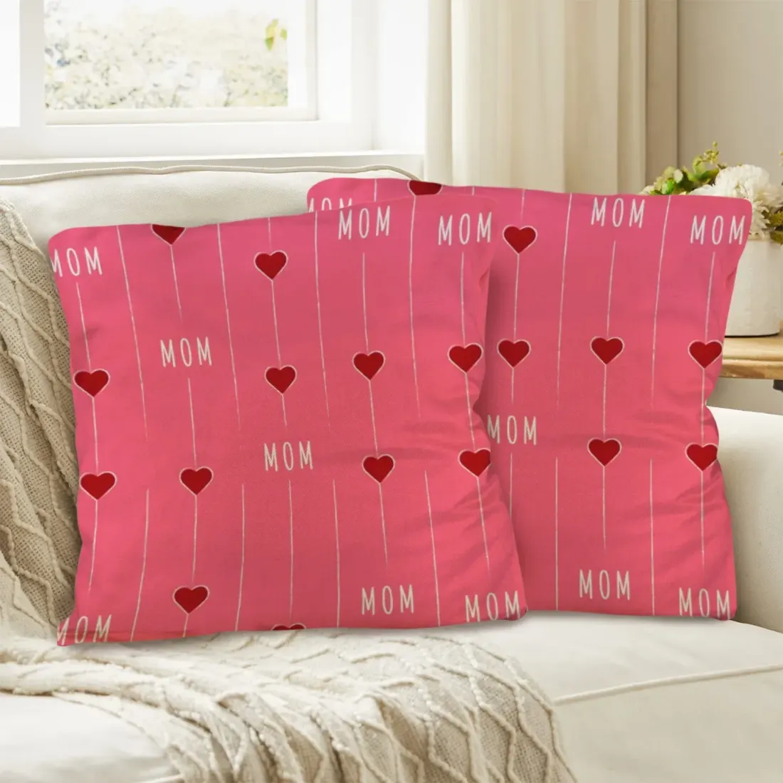 Linen Pillow Case 18" x 18" ( One Side & Pack of 2 ) — photo 3