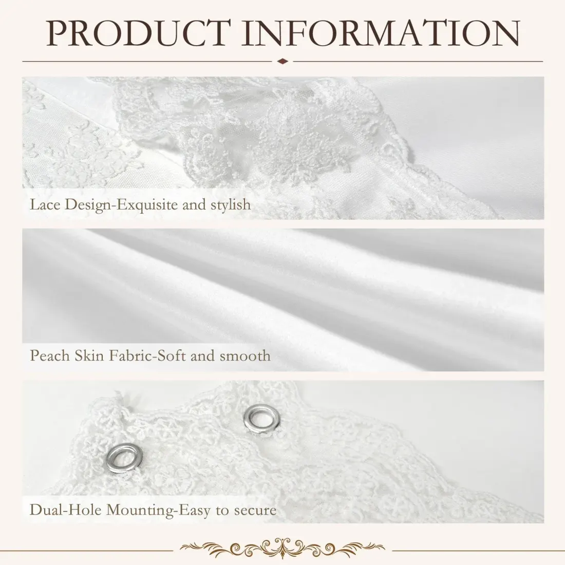 Peach Skin Tapestry with Lace Trim & Ribbons 50" x 15" — photo 4