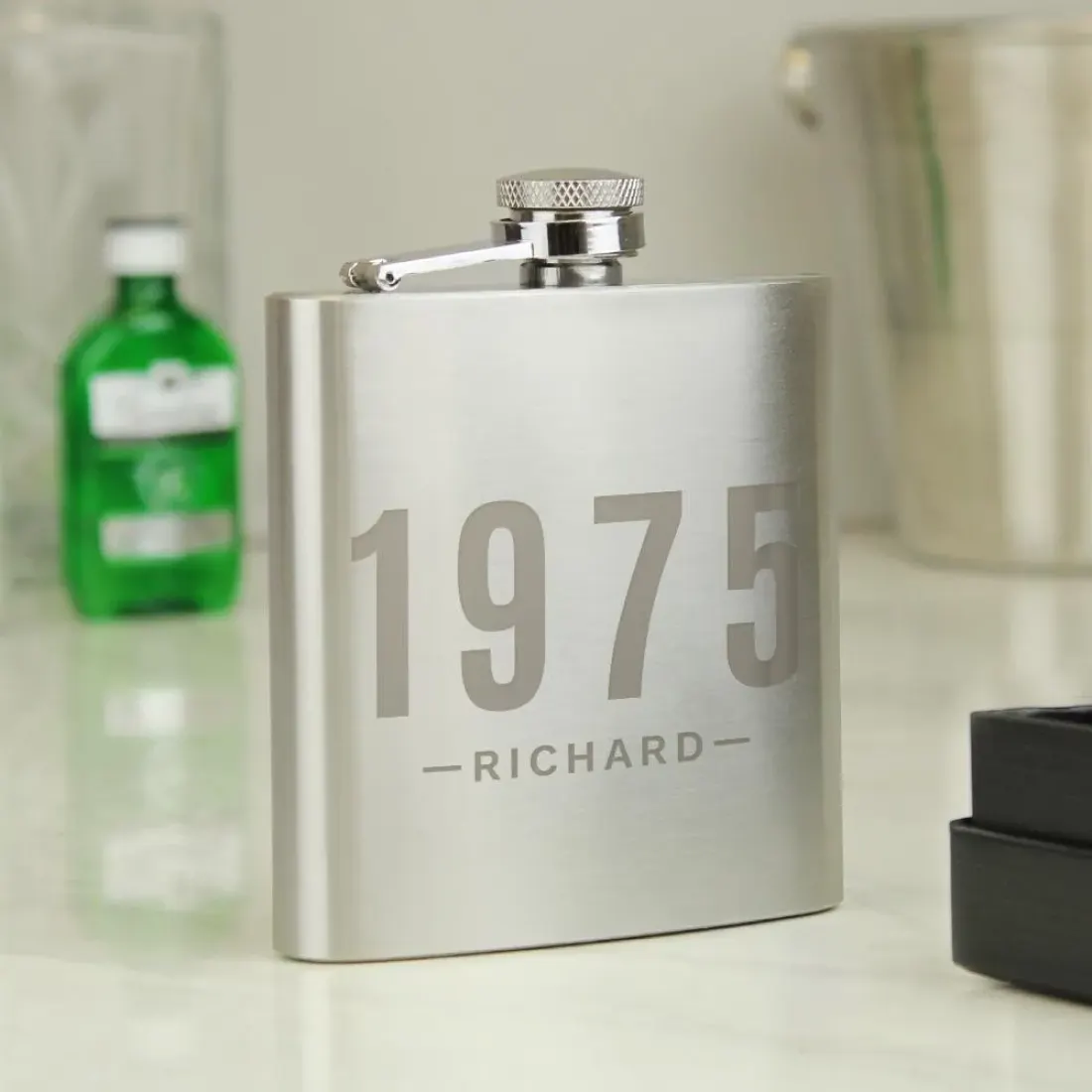 Personalised Stainless Steel Hip Flask, Custom Monogram Whisky Flask for Men, Groomsmen Gift — photo 4