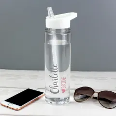 Personalised Wedding Party Water Bottle, Custom Name Bridal Gift, Bridesmaid Hen Do Drink Bottle thumbnail 4