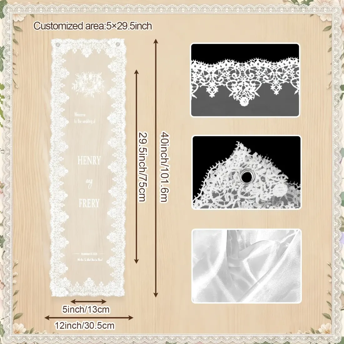 Lace Hanging Tapestry 12" x 40" — photo 5
