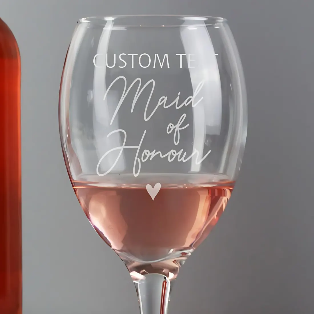 Personalised Maid of Honour Wine Glass, Engraved Wedding Keepsake, Custom Name Bridal Party Gift — photo 2