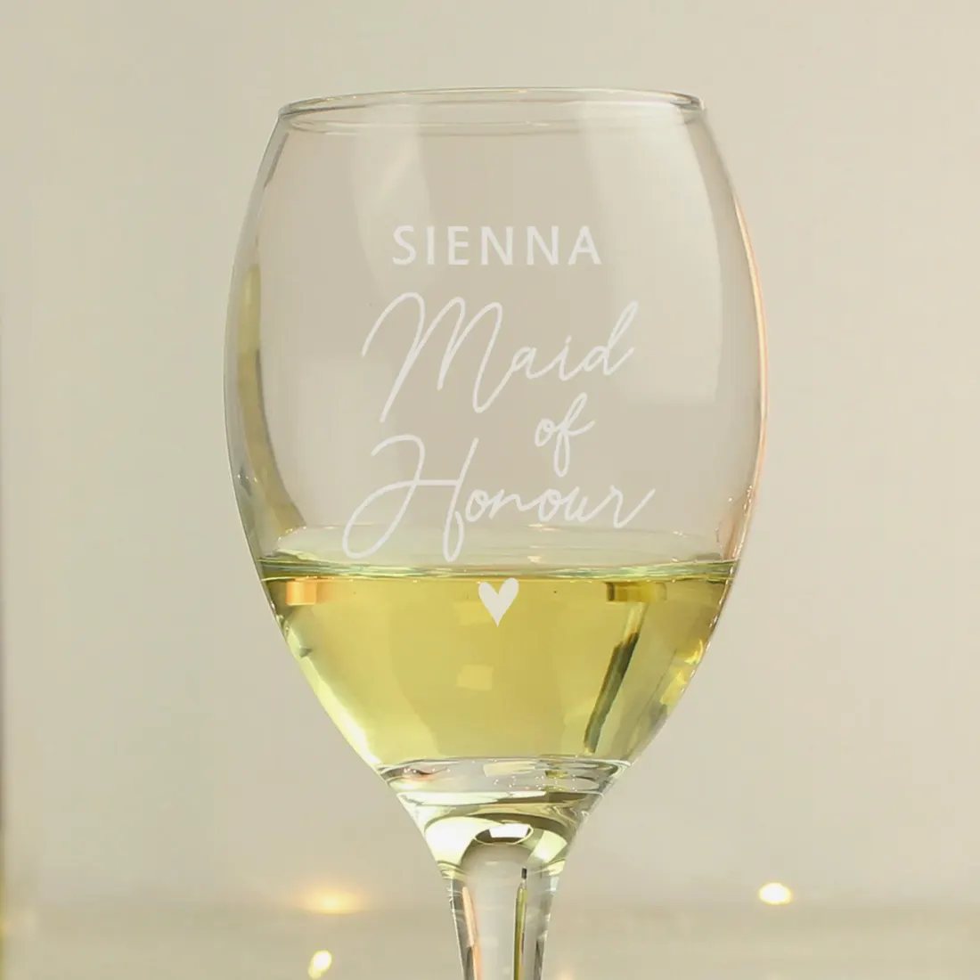 Personalised Maid of Honour Wine Glass, Engraved Wedding Keepsake, Custom Name Bridal Party Gift — photo 3