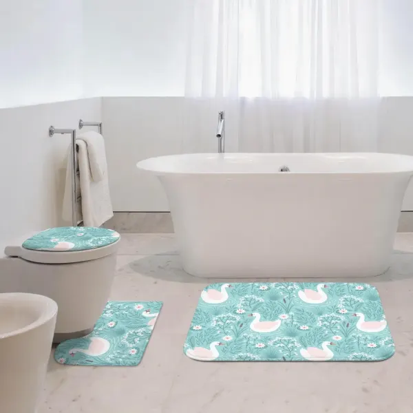 3-Piece Bathroom Rug Set 90 x 61cm