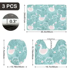 3-Piece Bathroom Rug Set 90 x 61cm thumbnail 4