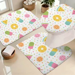 3-Piece Bathroom Rug Set 60 x 40cm thumbnail 1