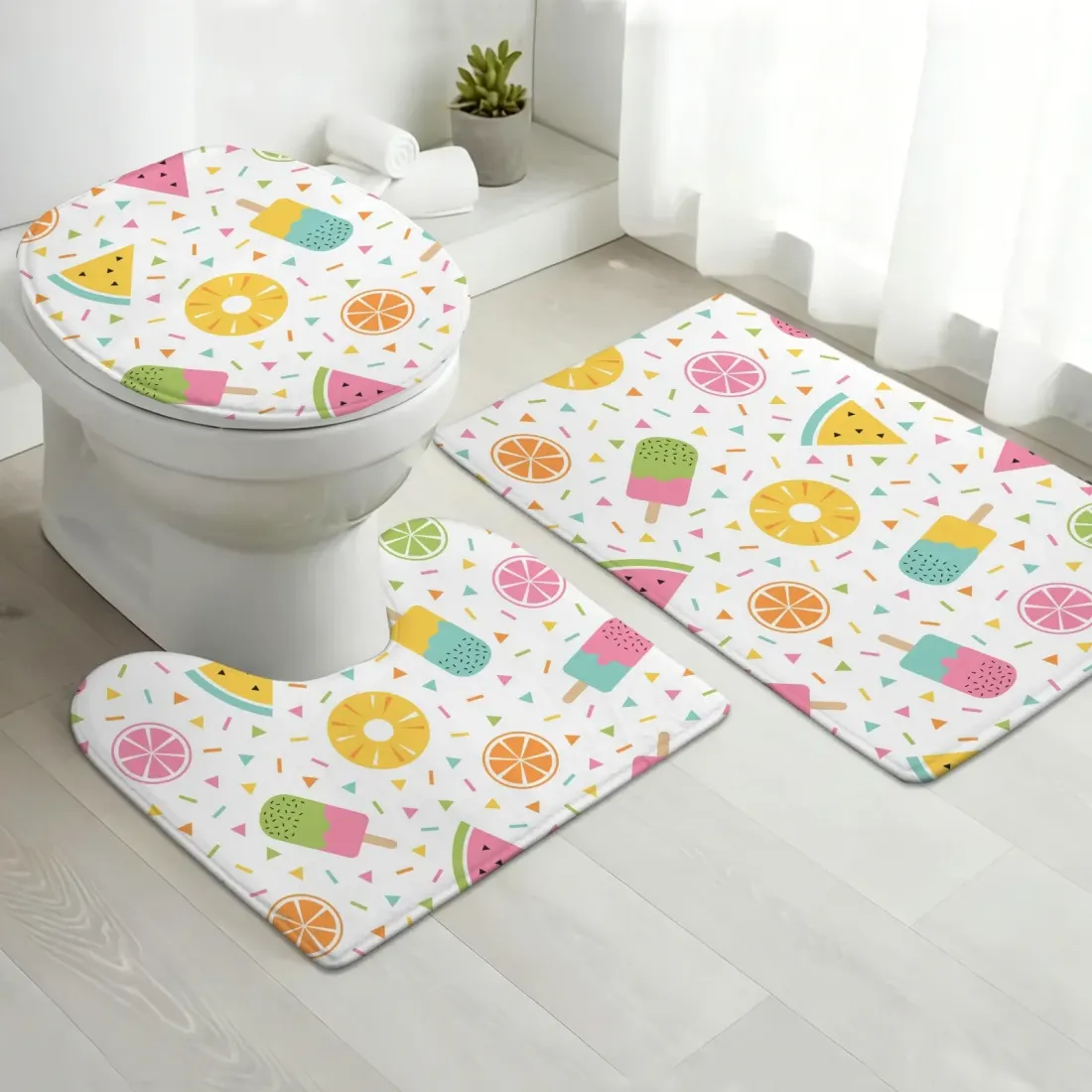3-Piece Bathroom Rug Set 60 x 40cm — photo 2