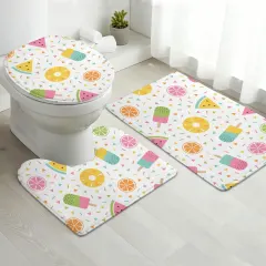 3-Piece Bathroom Rug Set 60 x 40cm thumbnail 2
