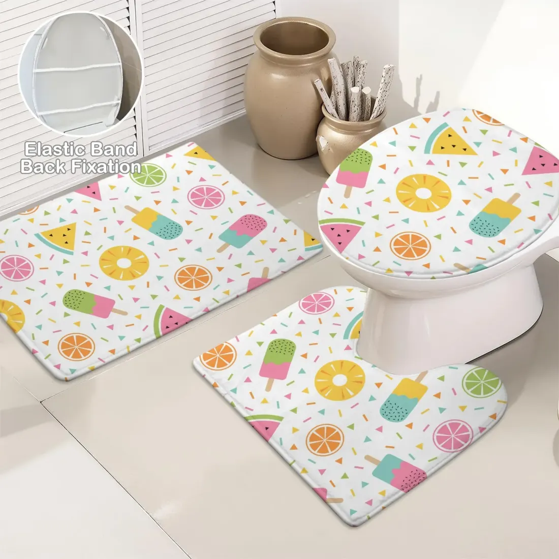 3-Piece Bathroom Rug Set 60 x 40cm — photo 3