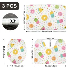 3-Piece Bathroom Rug Set 60 x 40cm thumbnail 5