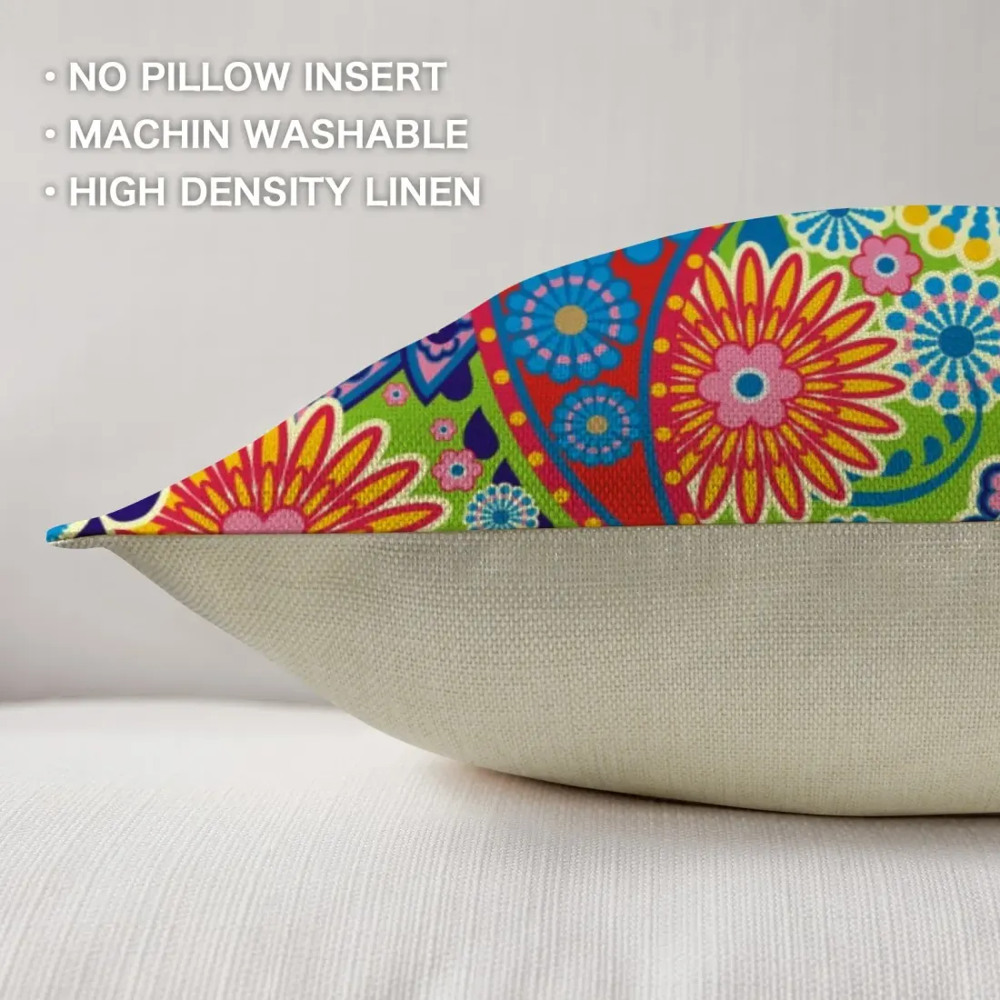 Linen Pillow Case 18" x 18" ( One Side & Pack of 4 ) — photo 3