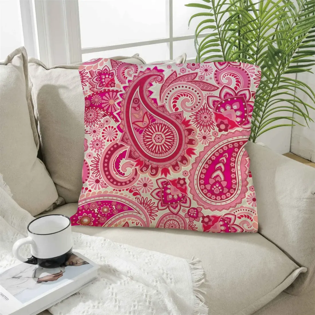 Linen Pillow Case 18" x 18" ( One Side & Pack of 4 ) — photo 5