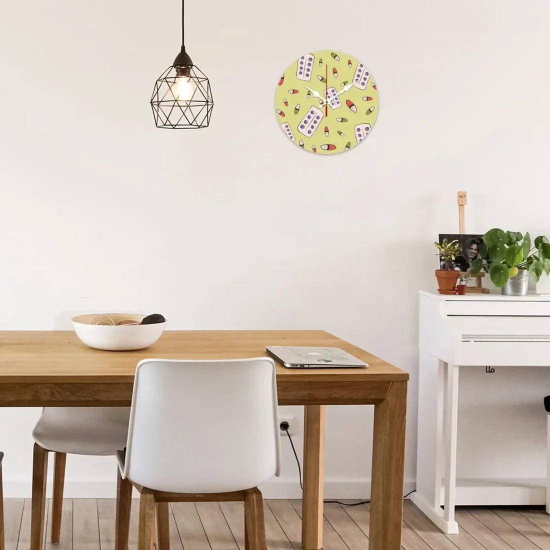 Wooden Wall Clock Without Scale (White Pointer)(25 x 25 cm) — photo 4