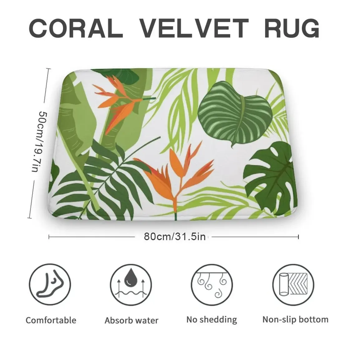 Coral Velvet Bath Rug 19.7"×31.5" — photo 6