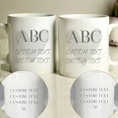 Personalised Gold Confetti Wedding Mug Set, Custom Mr and Mrs Ceramic Cups thumbnail 2